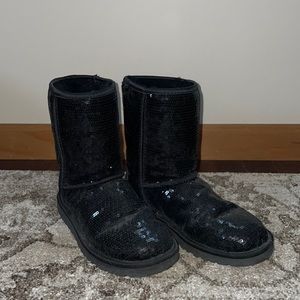 UGG black sequin ankle boots.